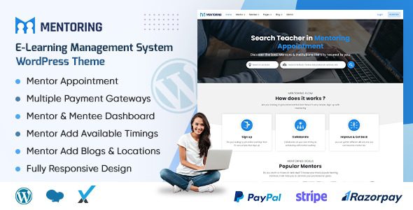 Mentoring – elearning, Learning Management System and Education WordPress Theme